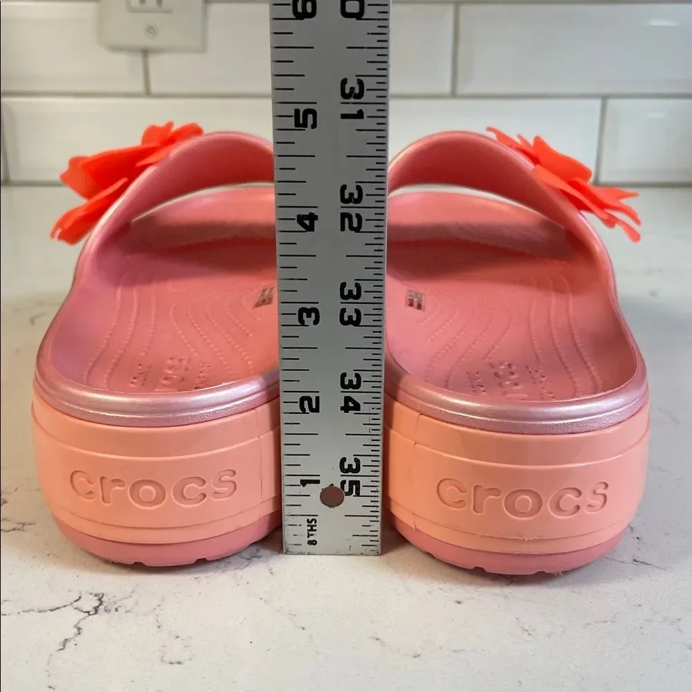 Crocs Crocband™ Platform Vivid Blooms Slide Women's Pink Floral Sandals Size 9